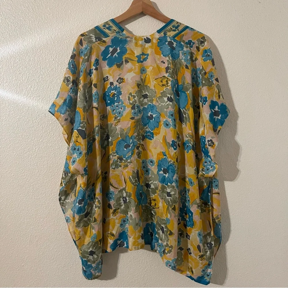 LOFT Floral Cardigan Coverup Kimono One size
